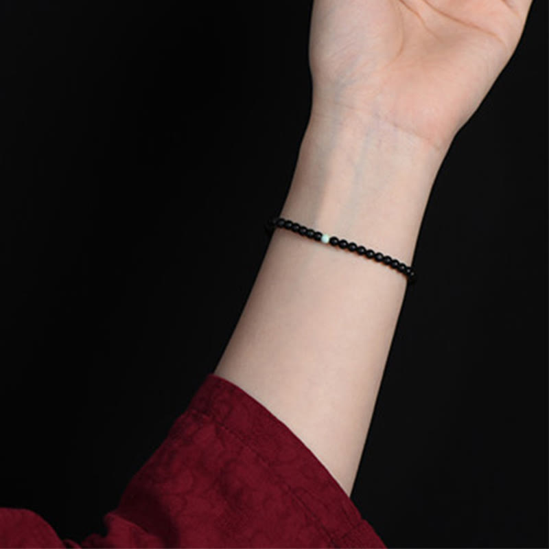 Buddha Stonesブラックオブシディアン ターコイズ 強さと達成のブレスレット - image 7