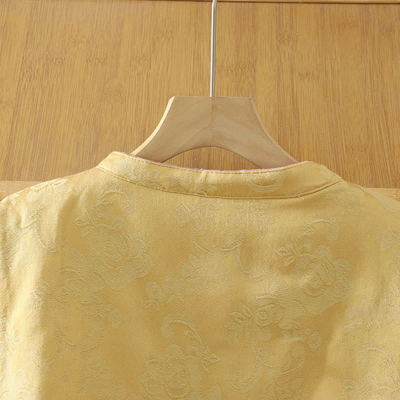 Buddha Stonesの花柄カエルボタンレディースコットンノースリーブベストウエストコート - image 20