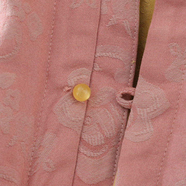 Buddha Stonesの花柄カエルボタンレディースコットンノースリーブベストウエストコート - image 8