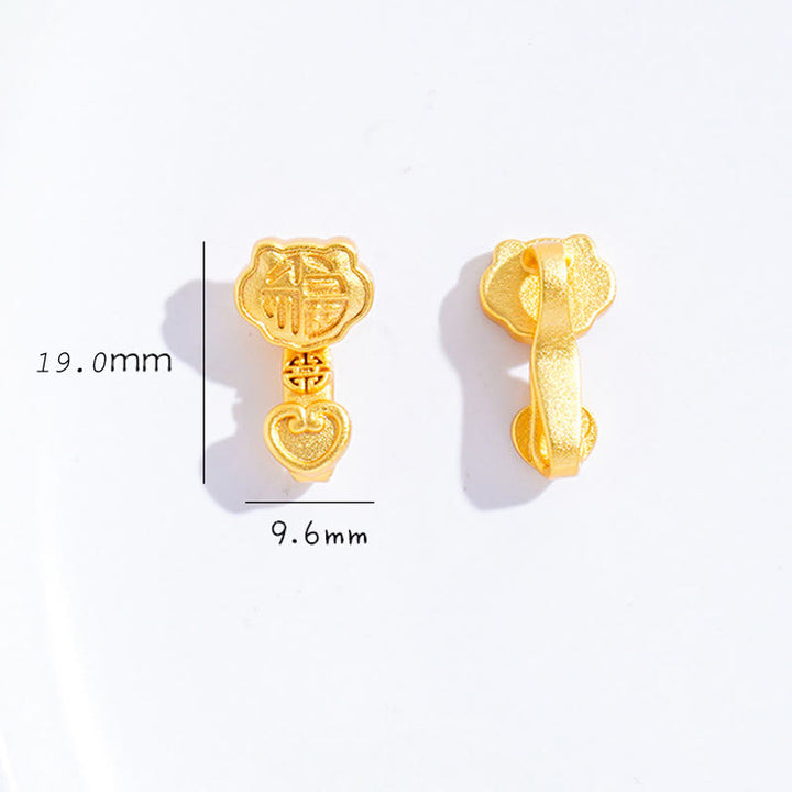 Buddha Stones 如意ハンドル 福文字 銅メッキ 金ロープ 調節可能幸運ブレスレット - image 9