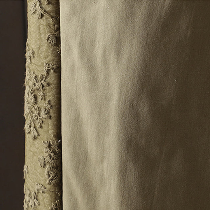 Buddha Stonesの花柄コットンポリエステル刺繍入り厚手レディースパンツ（ポケット付き） - image 11