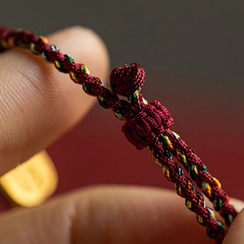 Buddha Stones幸運繁栄のお守り 和田産 青翡翠 白翡翠 多色編み紐豊かさのブレスレット - image 17