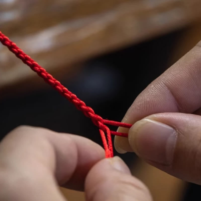 Buddha Stones幸運繁栄のお守り 和田産 青翡翠 白翡翠 多色編み紐豊かさのブレスレット - image 4