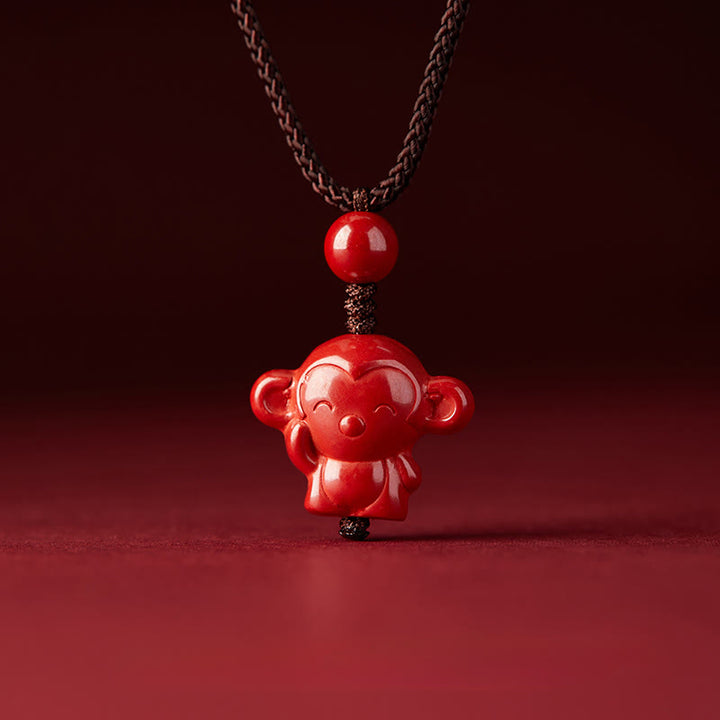 Buddha Stones午年 十二支 彫刻デザイン 辰砂良縁祈願ロープネックレス ペンダント - image 33