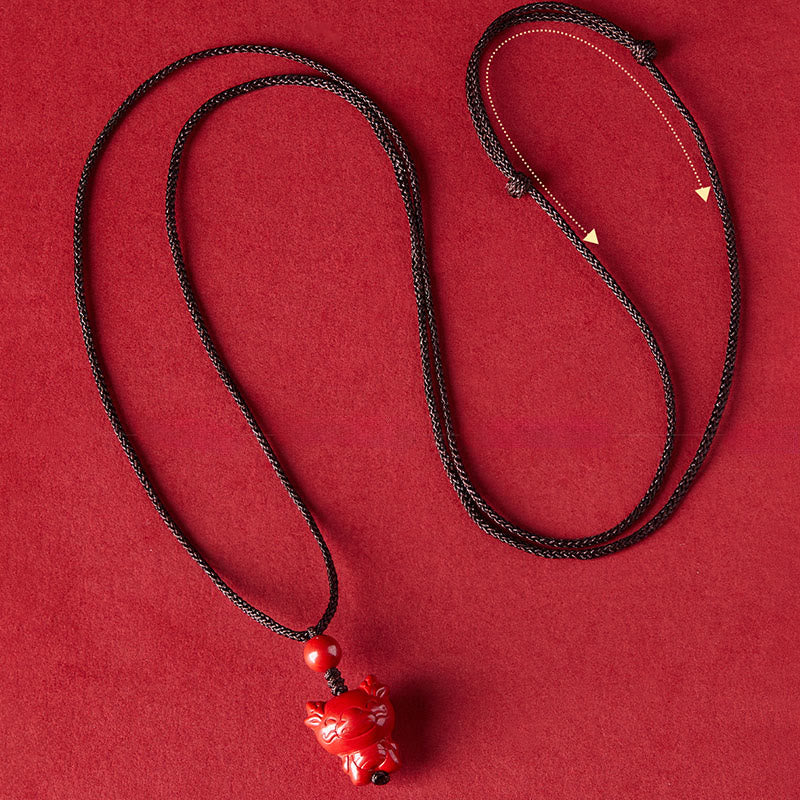 Buddha Stones午年 十二支 彫刻デザイン 辰砂良縁祈願ロープネックレス ペンダント - image 23