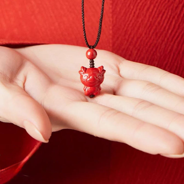 Buddha Stones午年 十二支 彫刻デザイン 辰砂良縁祈願ロープネックレス ペンダント - image 25
