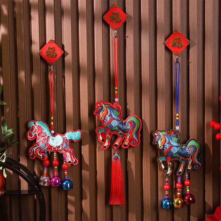 午年刺繍のBuddha Stones鈴タッセル吊り下げ装飾 - image 15