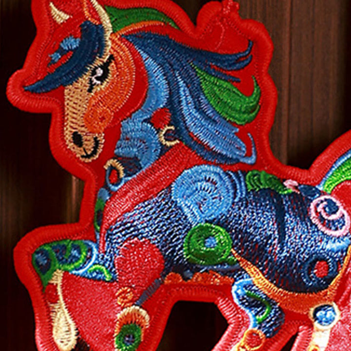 午年刺繍のBuddha Stones鈴タッセル吊り下げ装飾 - image 5