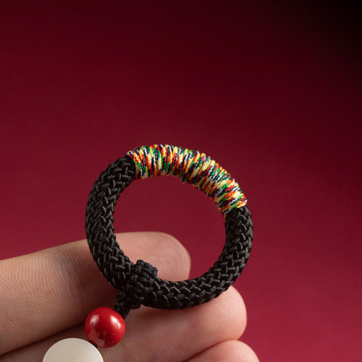 Buddha Stones手編み カラフル 糸 紐 バックル アイボリー フルーツ 辰砂 キーホルダー 携帯電話 吊り下げ 装飾 - image 3