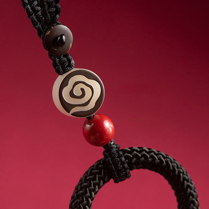 Buddha Stones手編み カラフル 糸 紐 バックル アイボリー フルーツ 辰砂 キーホルダー 携帯電話 吊り下げ 装飾 - image 4