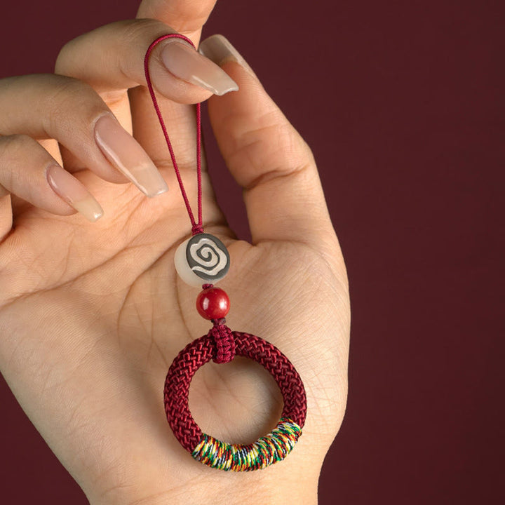 Buddha Stones手編み カラフル 糸 紐 バックル アイボリー フルーツ 辰砂 キーホルダー 携帯電話 吊り下げ 装飾 - image 11