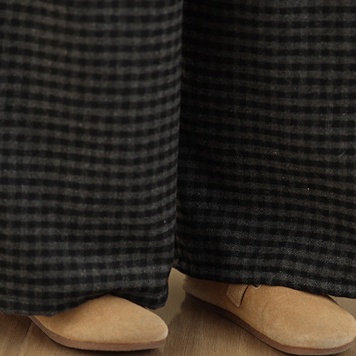 Buddha Stonesカジュアル チェック柄 レディース ワイドレッグパンツ ポケット付き - image 6