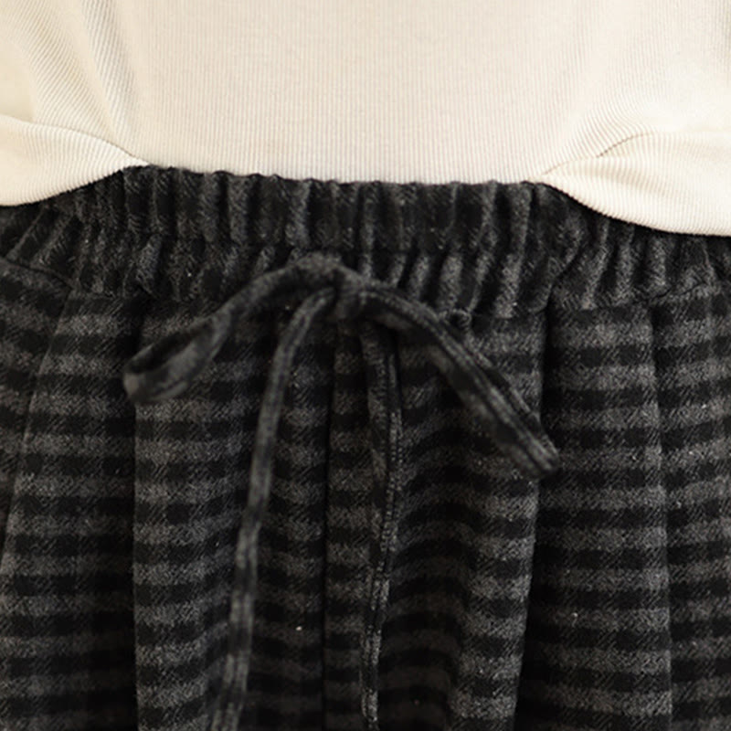 Buddha Stonesカジュアル チェック柄 レディース ワイドレッグパンツ ポケット付き - image 7