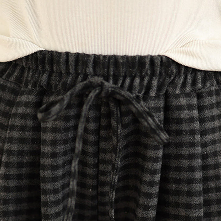 Buddha Stonesカジュアル チェック柄 レディース ワイドレッグパンツ ポケット付き - image 7