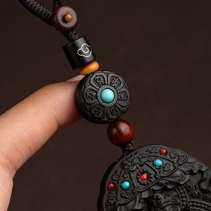 Buddha Stones十二支誕生仏午年オーム・マニ・パドメ・フム蓮華 黒檀の良縁祈願キーチェーン - image 13