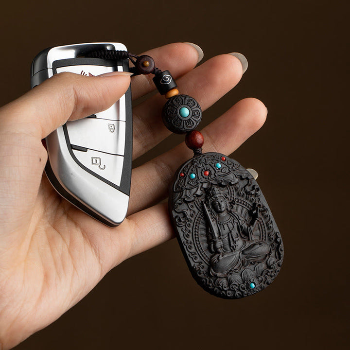 Buddha Stones十二支誕生仏午年オーム・マニ・パドメ・フム蓮華 黒檀の良縁祈願キーチェーン - image 10