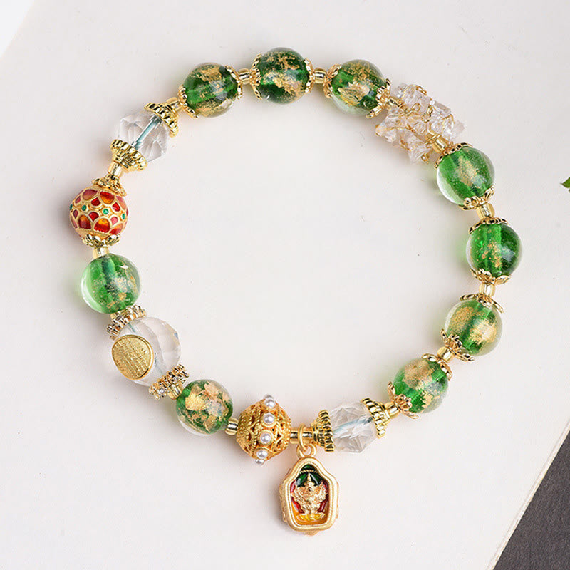 Buddha Stones琉璃ガラス 925スターリングシルバー 銅製 邪悪な霊を寄せ付けないブレスレット - リューリガラス 925スターリングシルバー（手首周り：16～17cm） - image 0