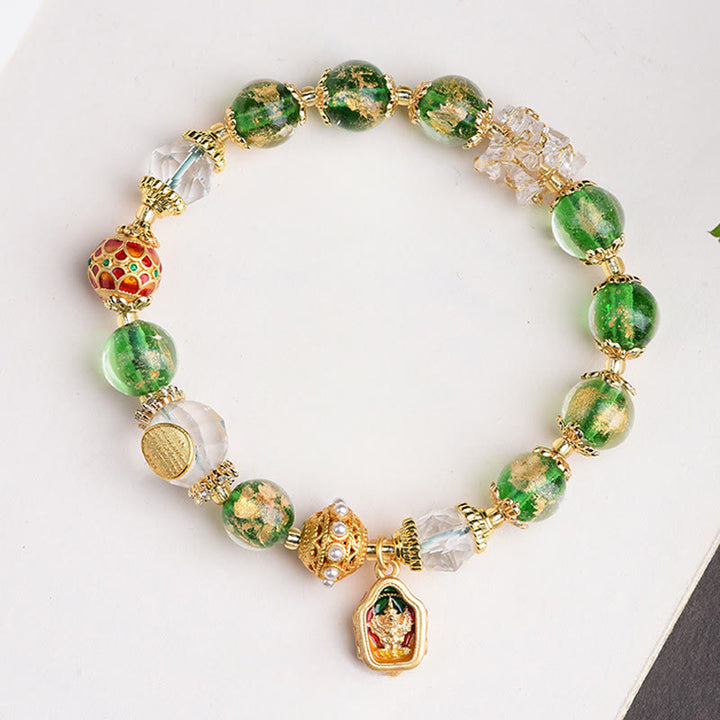 Buddha Stones琉璃ガラス 925スターリングシルバー 銅製 邪悪な霊を寄せ付けないブレスレット - リューリガラス 925スターリングシルバー（手首周り：16～17cm） - image 0