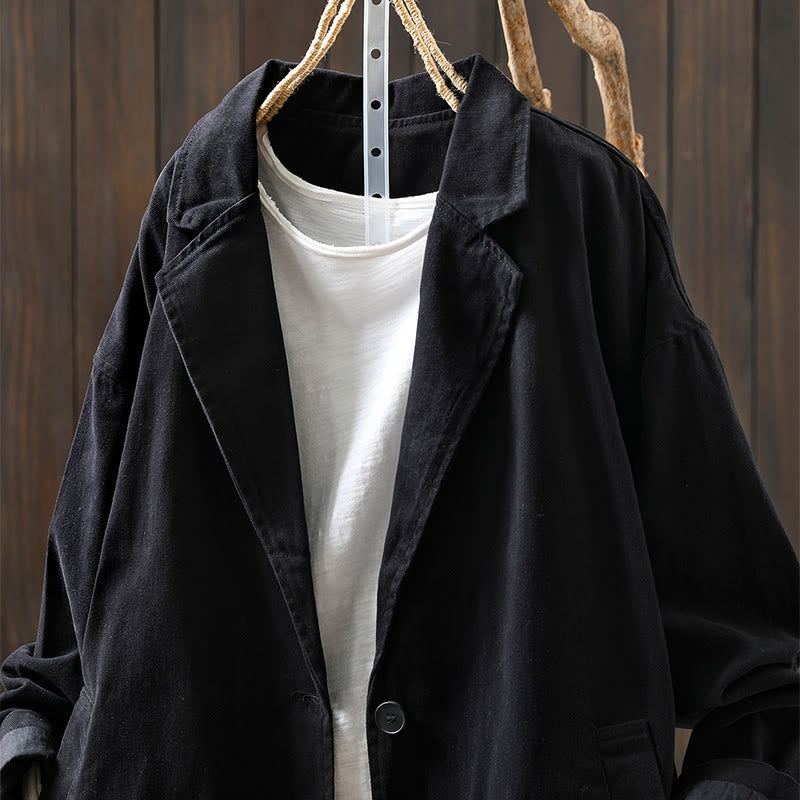 Buddha Stones春秋用 ボタン付き ラペルカラー 長袖 ミドル丈 レディースジャケット ポケット付き - image 21