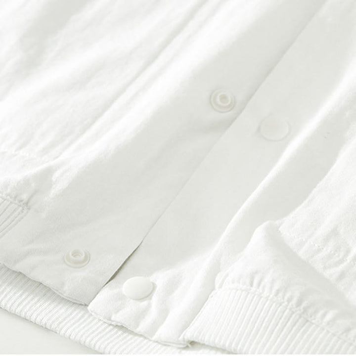 Buddha Stonesシンプル無地ボタンダウン メンズ スタンドカラー 長袖 コットンシャツ - image 16