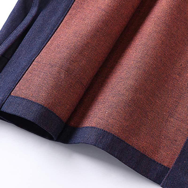 Buddha Stones無地 レースアップ オープンフロント 七分袖 ジャケット メンズ デニム コットン 着物 - image 7