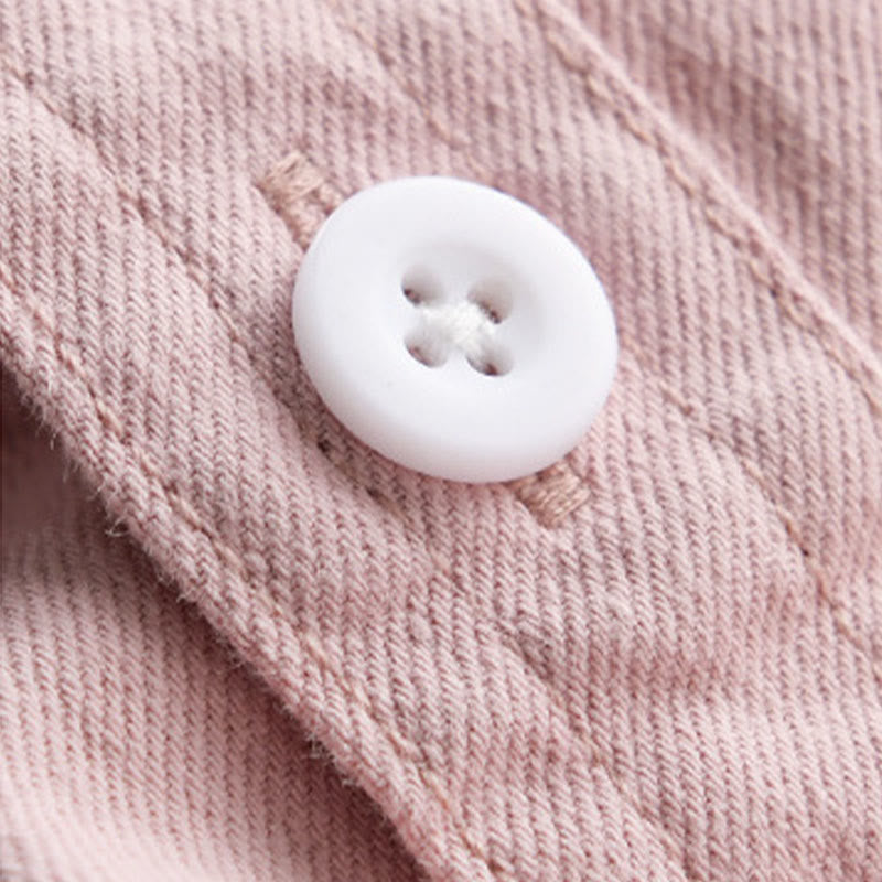 Buddha Stones無地ボタンダウン 装飾ポケット付き メンズ スタンドカラー 長袖 コットンシャツ - image 5