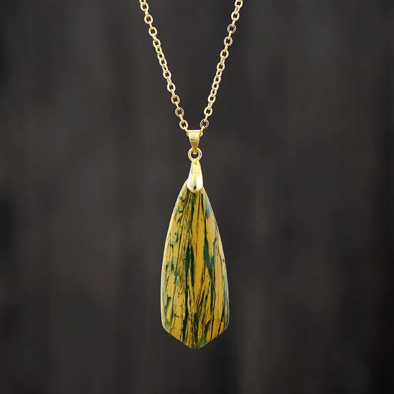 Buddha Stones皇帝石幸せのネックレス ペンダント - 黄帝石の金鎖 - image 1