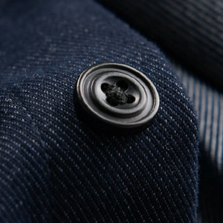 Buddha Stones Fall 無地 ボタンダウン メンズ スタンドカラー 長袖 コットンシャツ - image 8