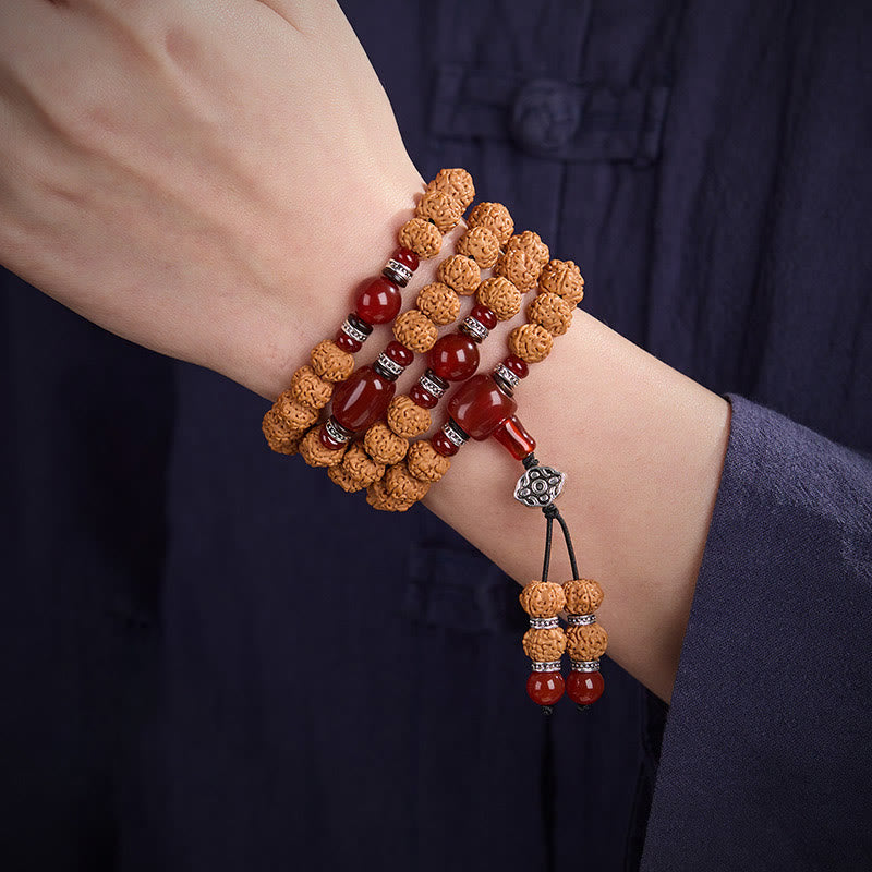 Buddha Stonesチベット 108 ビーズ 菩提樹 三目 珠 縁起物マーラー数珠 - image 7