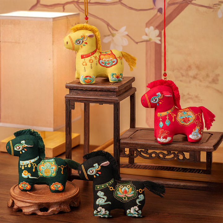 馬年用Buddha Stonesの赤紐の刺繍の吊り下げ装飾 - image 15