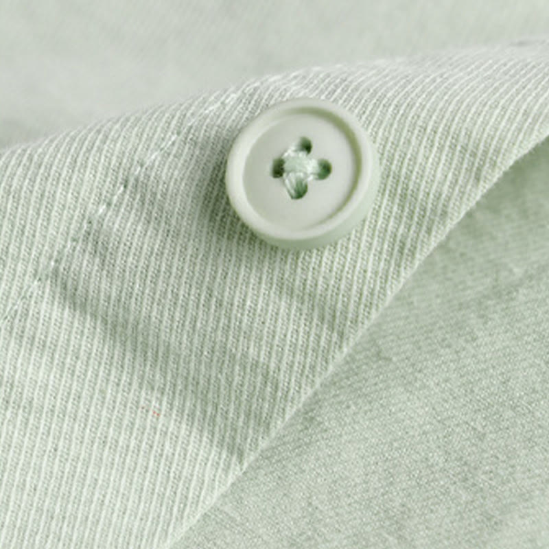 Buddha Stones春 無地 ボタンダウン 装飾ポケット メンズ スタンドカラー 長袖 コットンシャツ - image 9