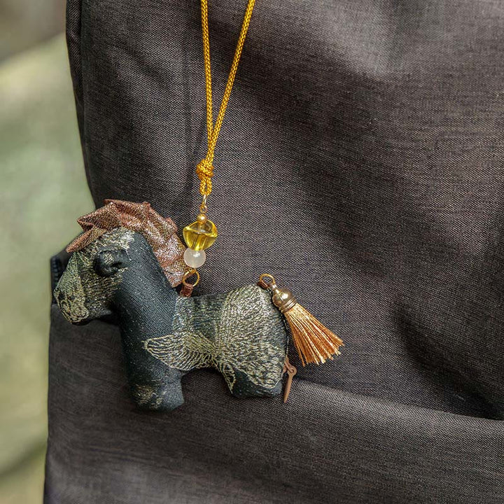 馬年用Buddha Stones赤紐のタッセル刺繍 吊り下げ飾り - image 11