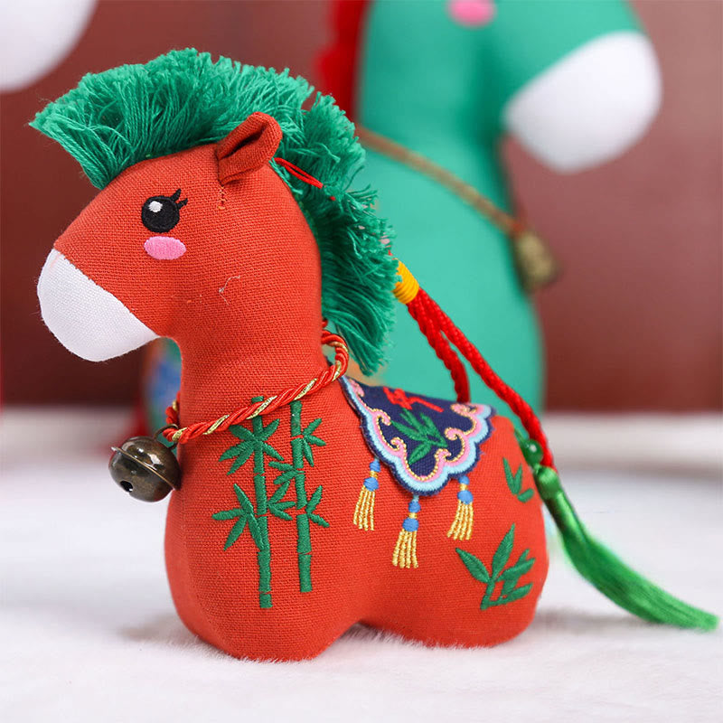 Buddha Stones午年 銅製赤紐福文字 刺繍豊かさ家の装飾 - image 6