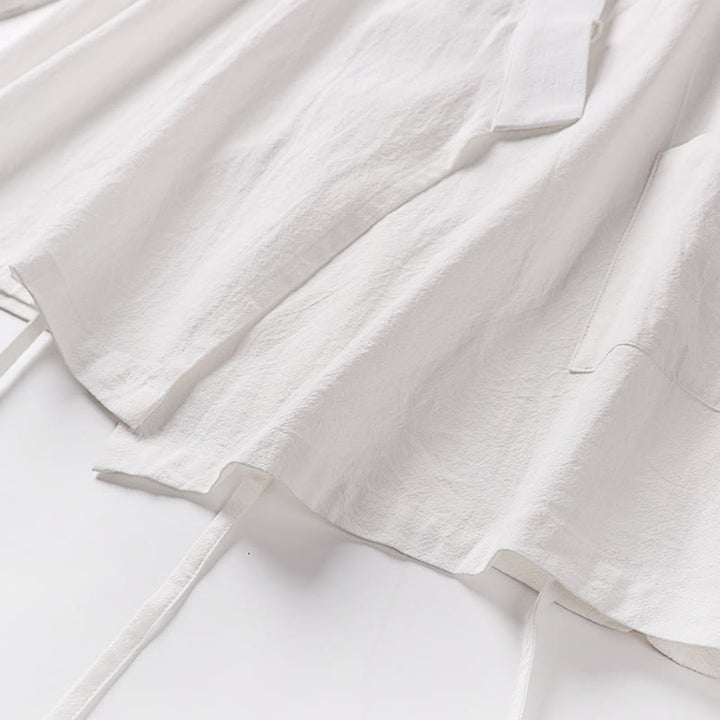 Buddha Stones 2点セット 秋 レースアップ コットン 着物 アンクル丈 ワイドレッグパンツ ポケット付き メンズ 瞑想用ウェア セット - image 25