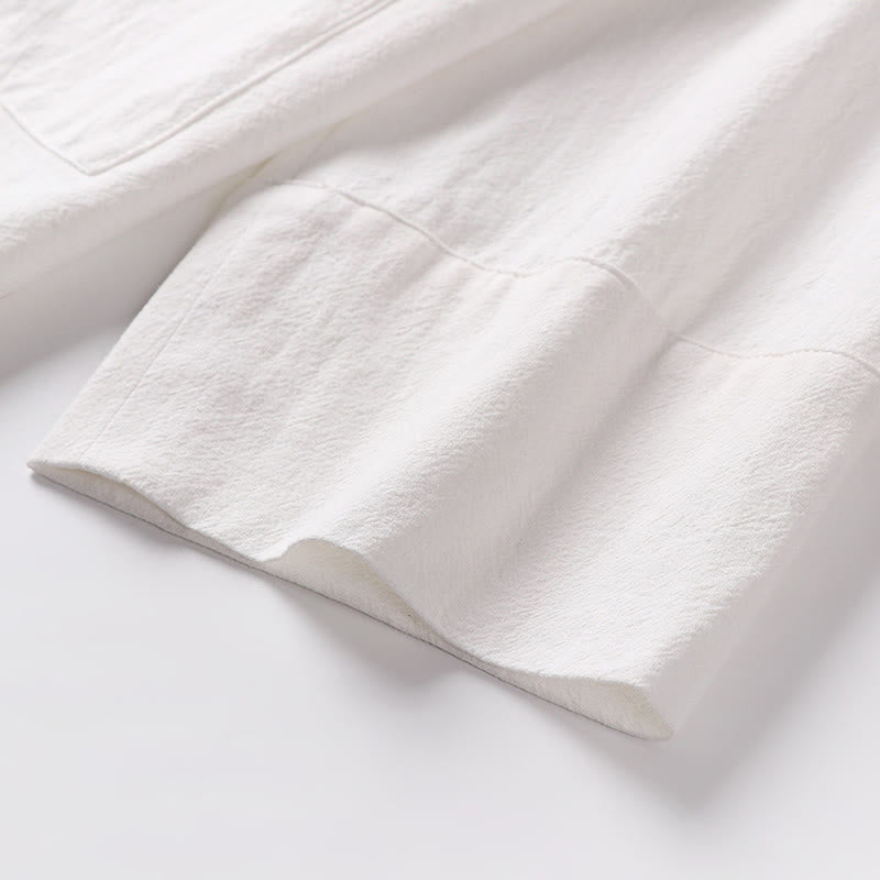 Buddha Stones 2点セット 秋 レースアップ コットン 着物 アンクル丈 ワイドレッグパンツ ポケット付き メンズ 瞑想用ウェア セット - image 26