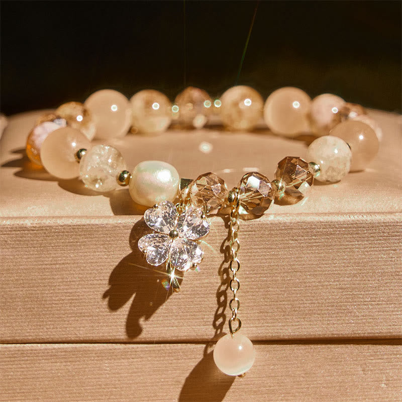 Buddha Stones四つ葉のクローバー アメジスト シトリン グリーンストロベリークォーツ ルチルクォーツ バランスブレスレット - image 10