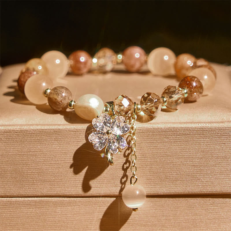 Buddha Stones四つ葉のクローバー アメジスト シトリン グリーンストロベリークォーツ ルチルクォーツ バランスブレスレット - image 21