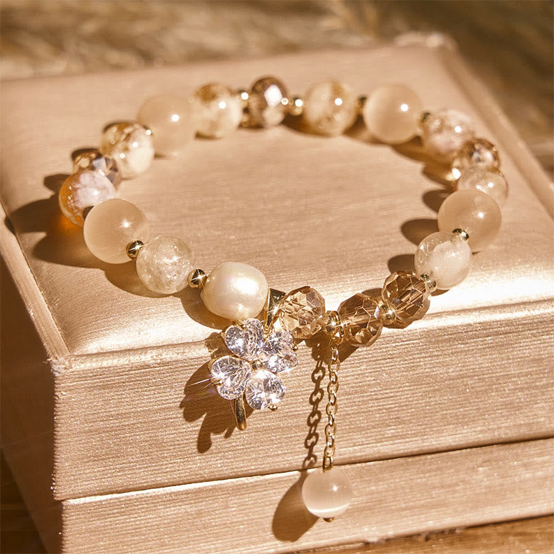 Buddha Stones四つ葉のクローバー アメジスト シトリン グリーンストロベリークォーツ ルチルクォーツ バランスブレスレット - image 9