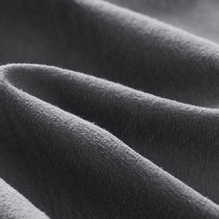 Buddha Stonesサマープレーンストレートレッグ メンズ コットンリネン アンクル丈パンツ ポケット付き - image 8