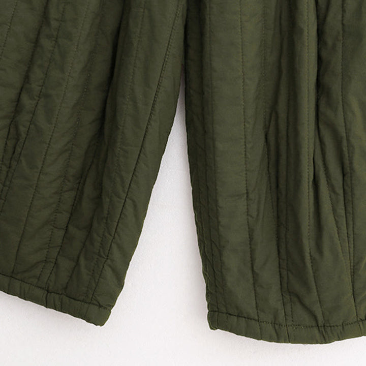 Buddha Stones冬 無地 カラーブロッキングデザイン コットン レディース ハーレムパンツ ポケット付き - image 24