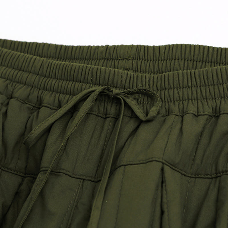 Buddha Stones冬 無地 カラーブロッキングデザイン コットン レディース ハーレムパンツ ポケット付き - image 21