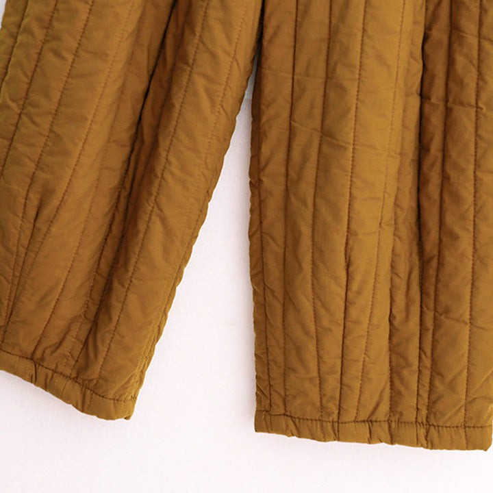 Buddha Stones冬 無地 カラーブロッキングデザイン コットン レディース ハーレムパンツ ポケット付き - image 34