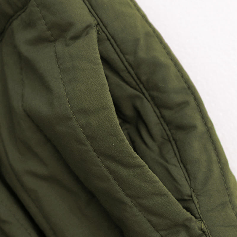 Buddha Stones冬 無地 カラーブロッキングデザイン コットン レディース ハーレムパンツ ポケット付き - image 23