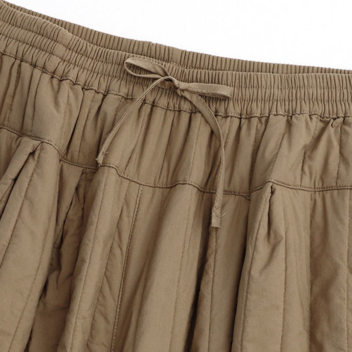 Buddha Stones冬 無地 カラーブロッキングデザイン コットン レディース ハーレムパンツ ポケット付き - image 2