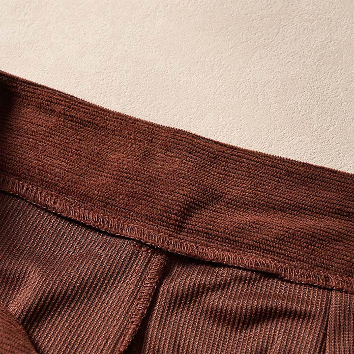 Buddha Stones通勤用 無地コーデュロイ ジッパー レディース ハーレム ハイウエスト パンツ ポケット付き - image 6