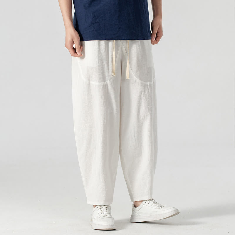 Buddha Stones春秋 無地 ドローストリング メンズ アンクル丈 ハーレムパンツ ポケット付き - image 31