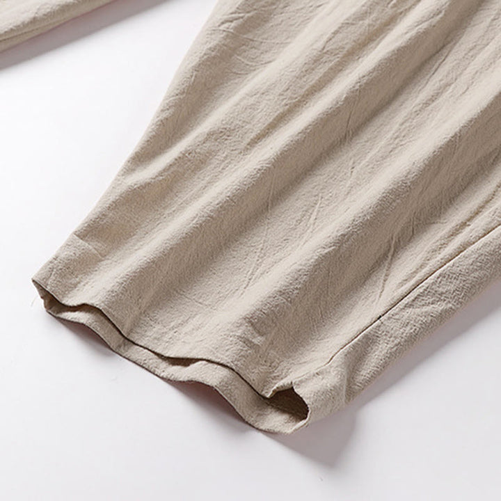 Buddha Stones春秋 無地 ドローストリング メンズ アンクル丈 ハーレムパンツ ポケット付き - image 10