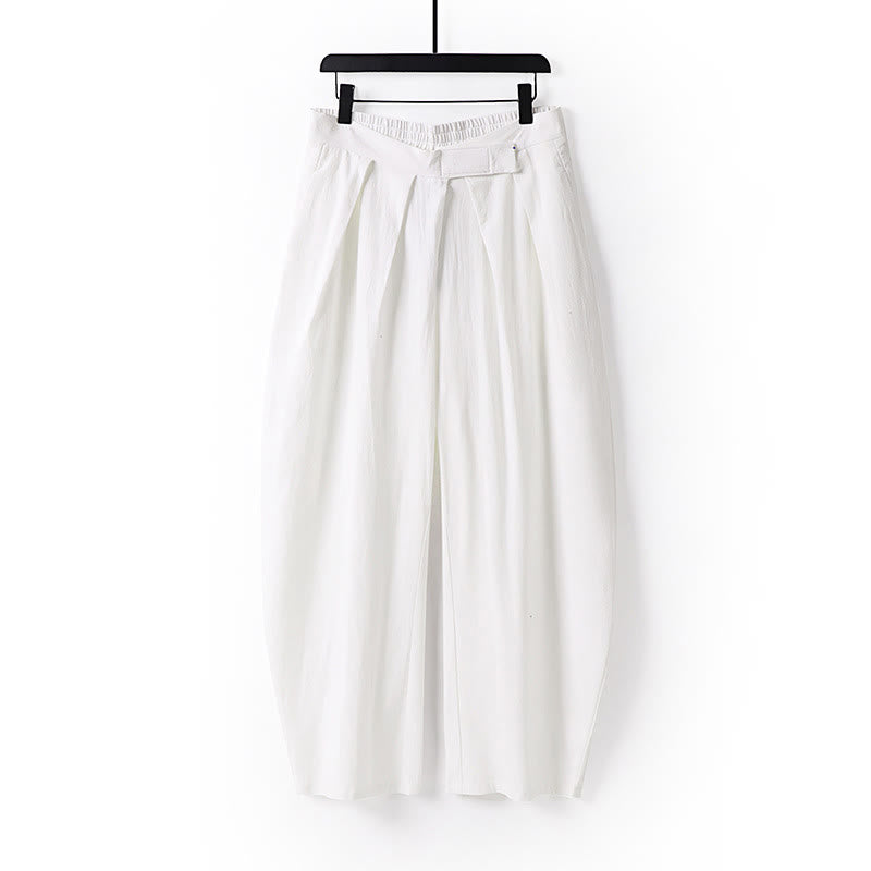 Buddha Stonesプレーンストレートレッグ ジッパーデザイン メンズ コットンリネン パンツ ポケット付き - 白 - US/UK/AU54、 EU64 (9XL) - image 10