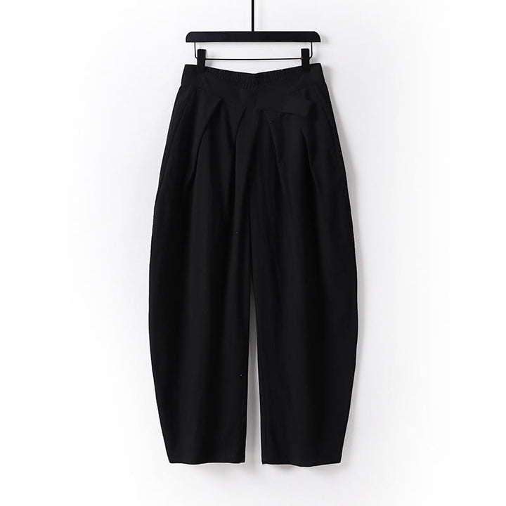 Buddha Stonesプレーンストレートレッグ ジッパーデザイン メンズ コットンリネン パンツ ポケット付き - 黒 - US/UK/AU54、 EU64 (9XL) - image 9