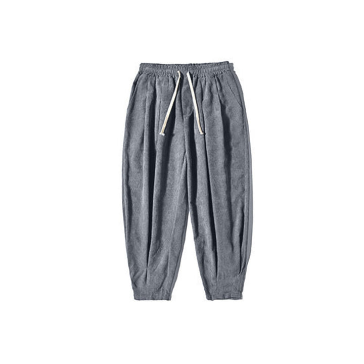 Buddha Stonesレトロ メンズ 無地 フリース裏地 コーデュロイ シンプルデザイン ハーレムパンツ ポケット付き - image 34